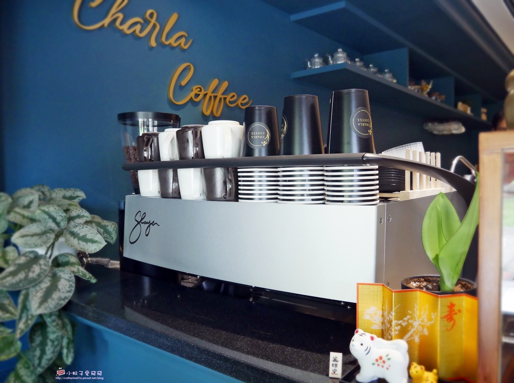 三峽北大美食「Charla Coffee」孔雀藍下的咖啡、植物與音樂魂 @小蚊子愛飛飛